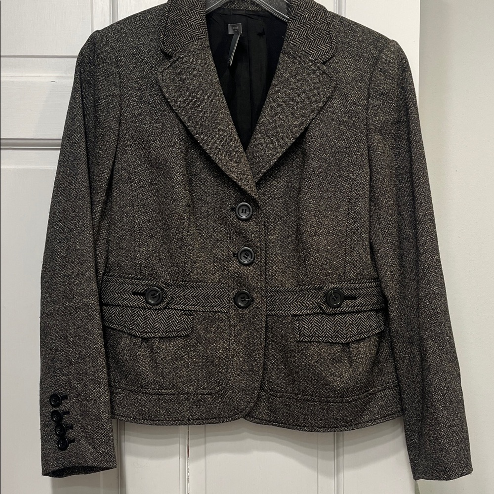 Ann Taylor Charcoal Tweed Blazer